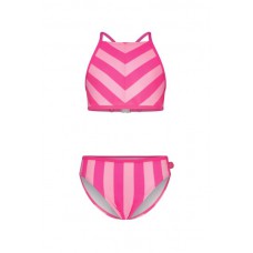 Just Beach Girls aop bikini with crossed straps at backside Mermaid stripes